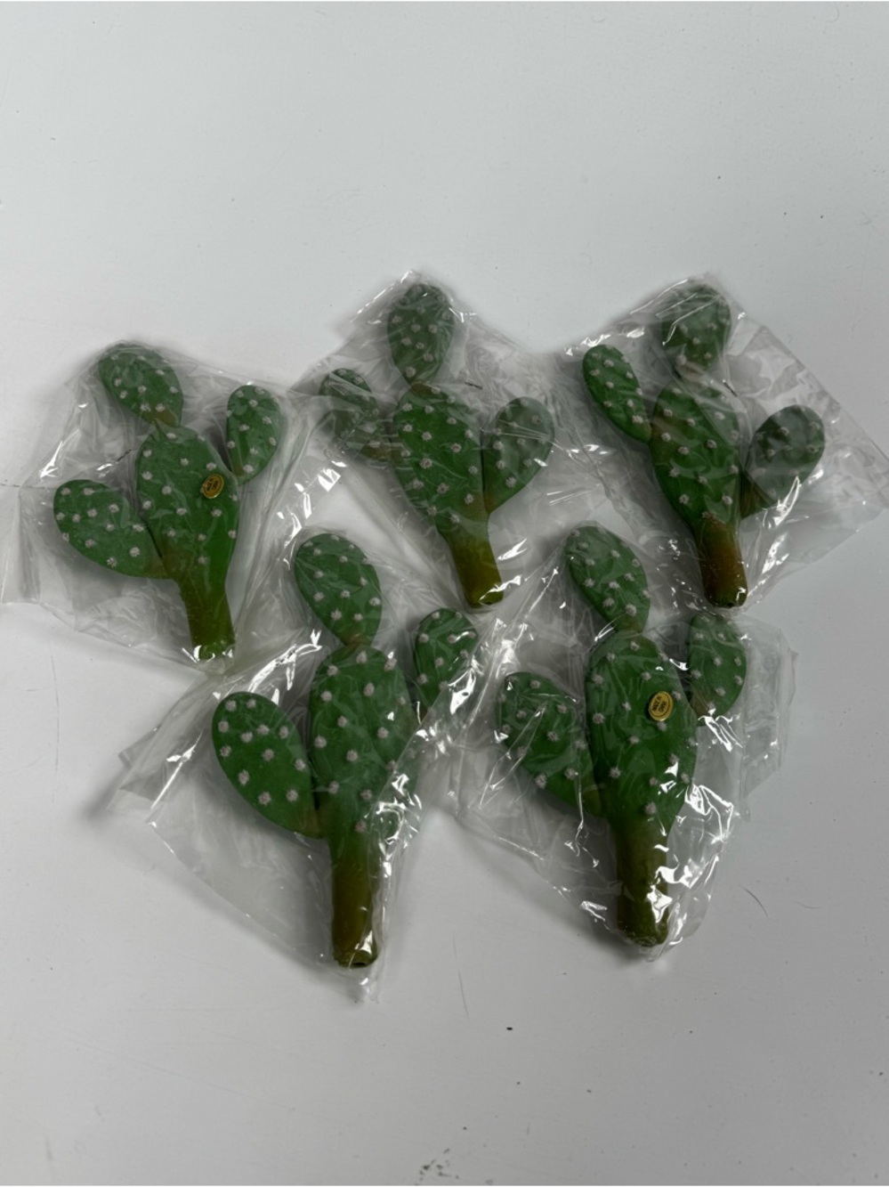 NEW Artificial Faux Plastic Green Cactus - Set of 5 for potting or crafting